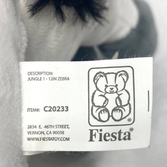 Fiesta Jungle Collection Zebra Plush Toy - 12.5" - Picture 7 of 7